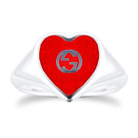 gucci heart ring silver|gucci heart ring size 7.